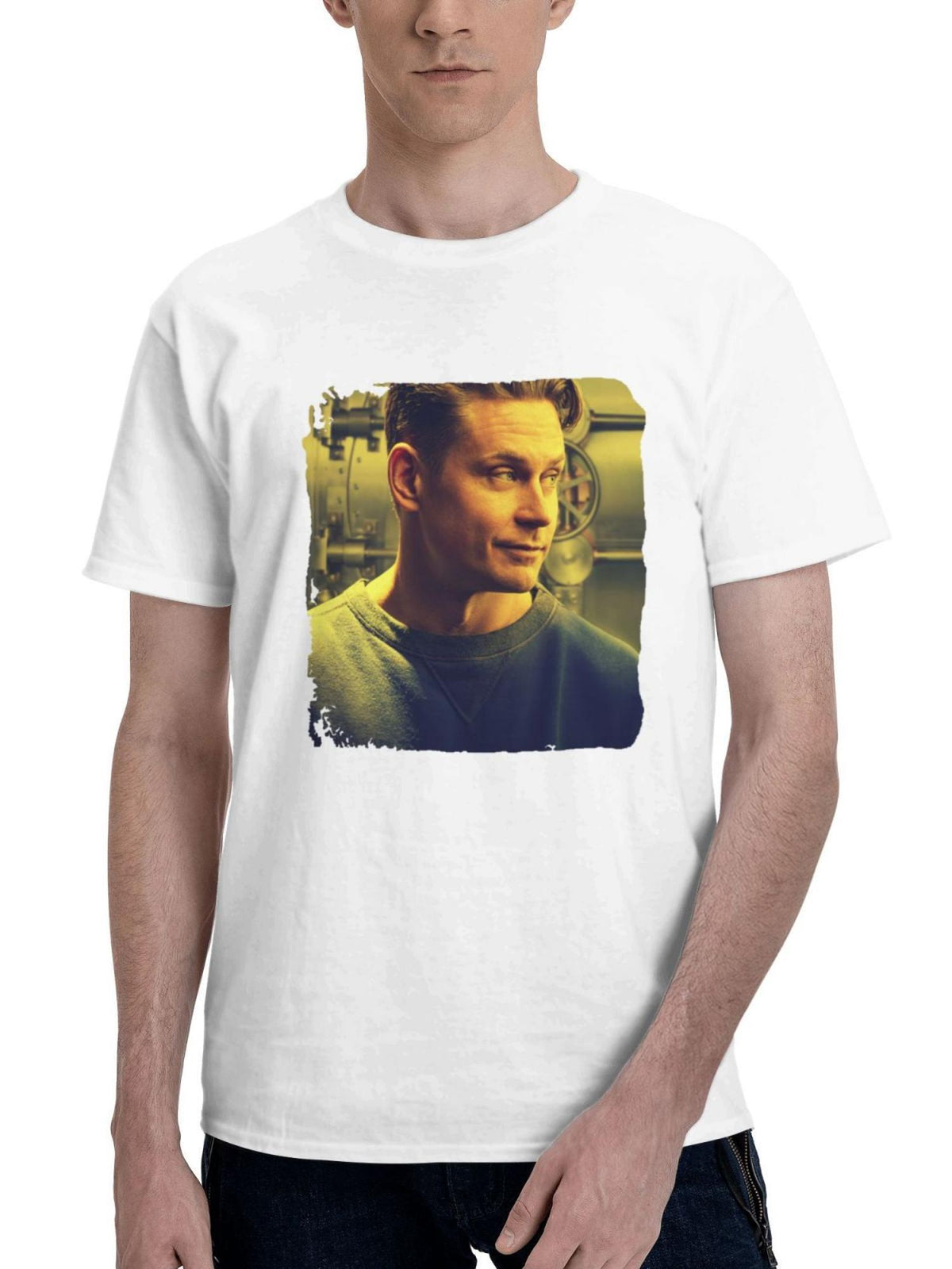 Billy Magnussen As Magnus In Lift 180G 100% Cotton Printed Round Neck Short-Sleeve T-Shirt, Gifts for Men Dad Husband Grandpa, S-XXXL, White