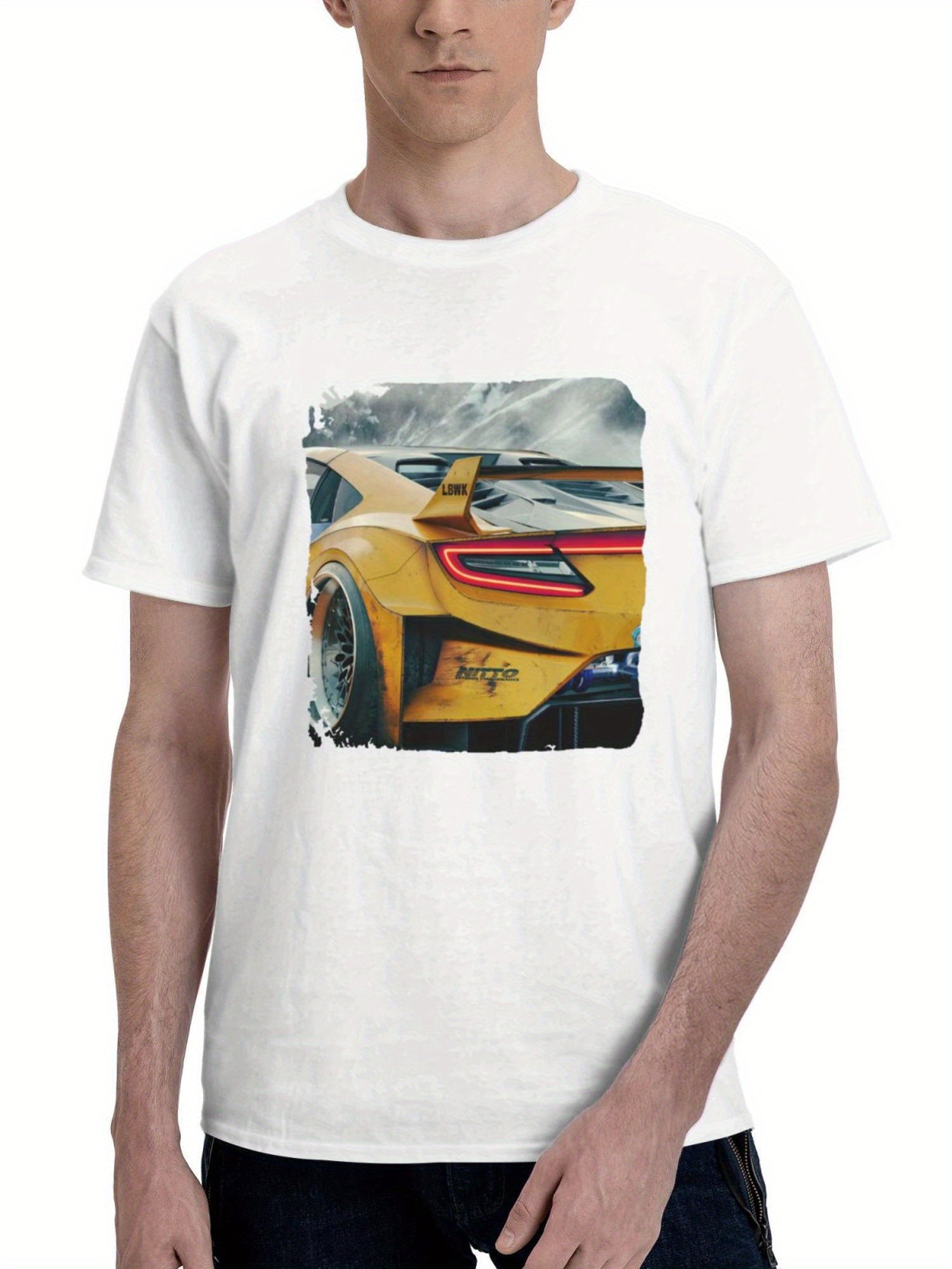 Acura Nsx Lb Works 180G 100% Cotton Printed Round Neck Short-Sleeve T-Shirt, Gifts for Men Dad Husband Grandpa, S-XXXL, White