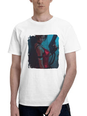 Ada Wong Resident Evil Series 180G 100% Cotton Printed Round Neck Short-Sleeve T-Shirt, Gifts for Men Dad Husband Grandpa, S-XXXL, White