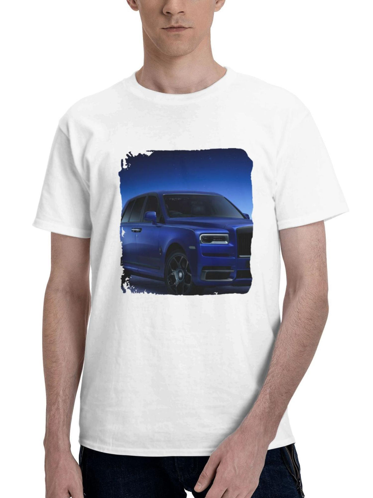2023 Rolls Royce Cullinan Black Badge Blue Shadow Kw 180G 100% Cotton Printed Round Neck Short-Sleeve T-Shirt, Gifts for Men Dad Husband Grandpa, S-XXXL, White