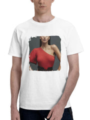 Adria Arjona Vogue Mexico 2024 180G 100% Cotton Printed Round Neck Short-Sleeve T-Shirt, Gifts for Men Dad Husband Grandpa, S-XXXL, White