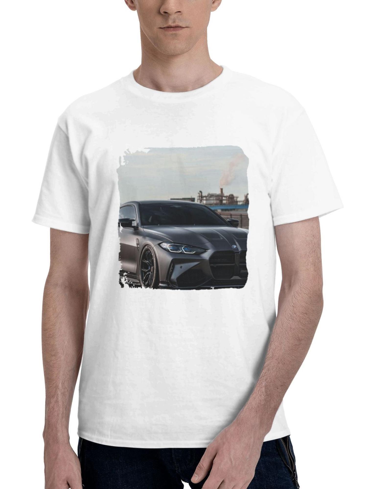 Adro Bmw M4 Coupee Facelift Kit 180G 100% Cotton Printed Round Neck Short-Sleeve T-Shirt, Gifts for Men Dad Husband Grandpa, S-XXXL, White