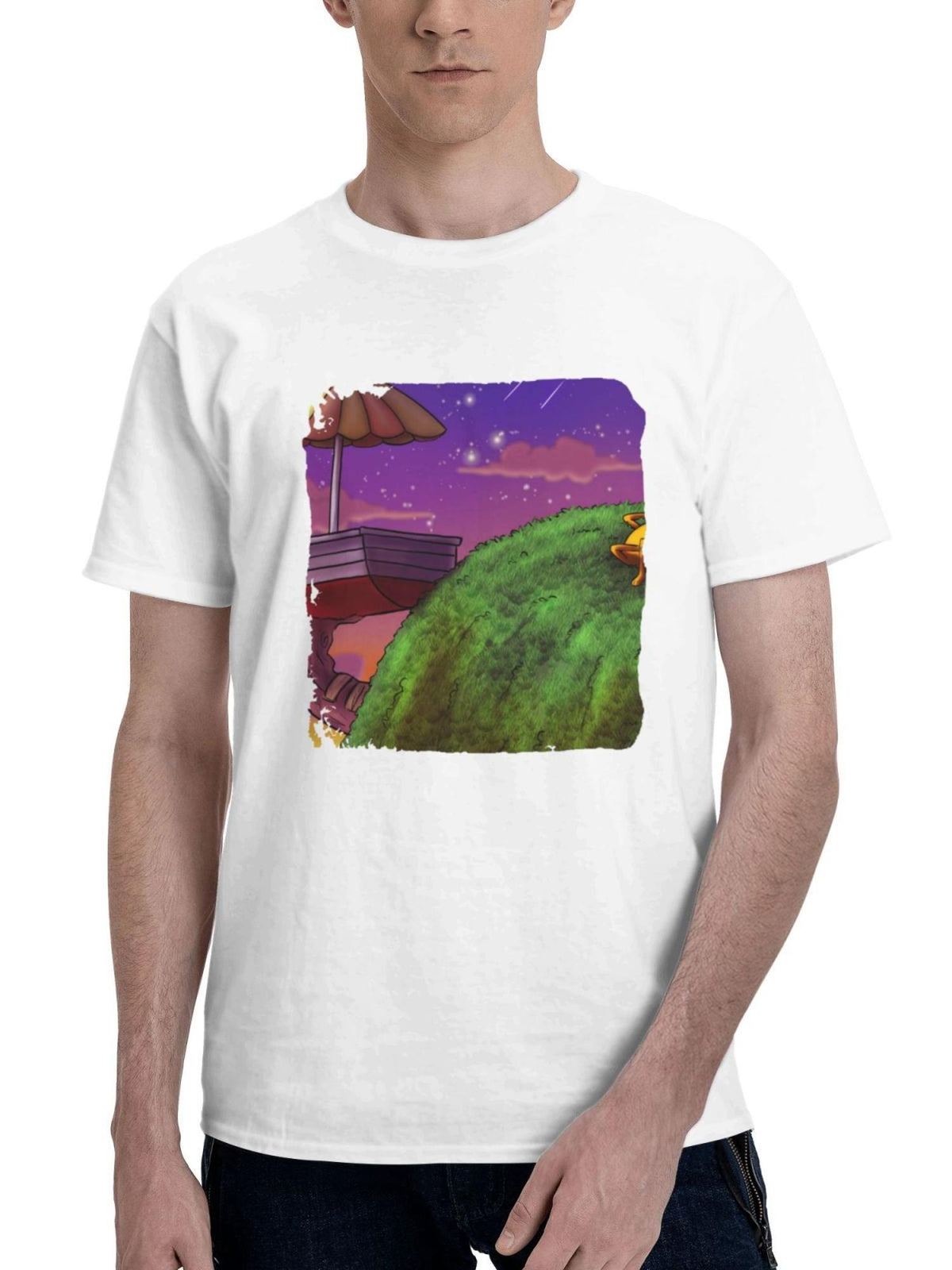 Adventure Time 180G 100% Cotton Printed Round Neck Short-Sleeve T-Shirt, Gifts for Men Dad Husband Grandpa, S-XXXL, White