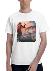 After Tomorrow 180G 100% Cotton Printed Round Neck Short-Sleeve T-Shirt, Gifts for Men Dad Husband Grandpa, S-XXXL, White