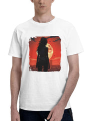 Against The Red City 180G 100% Cotton Printed Round Neck Short-Sleeve T-Shirt, Gifts for Men Dad Husband Grandpa, S-XXXL, White