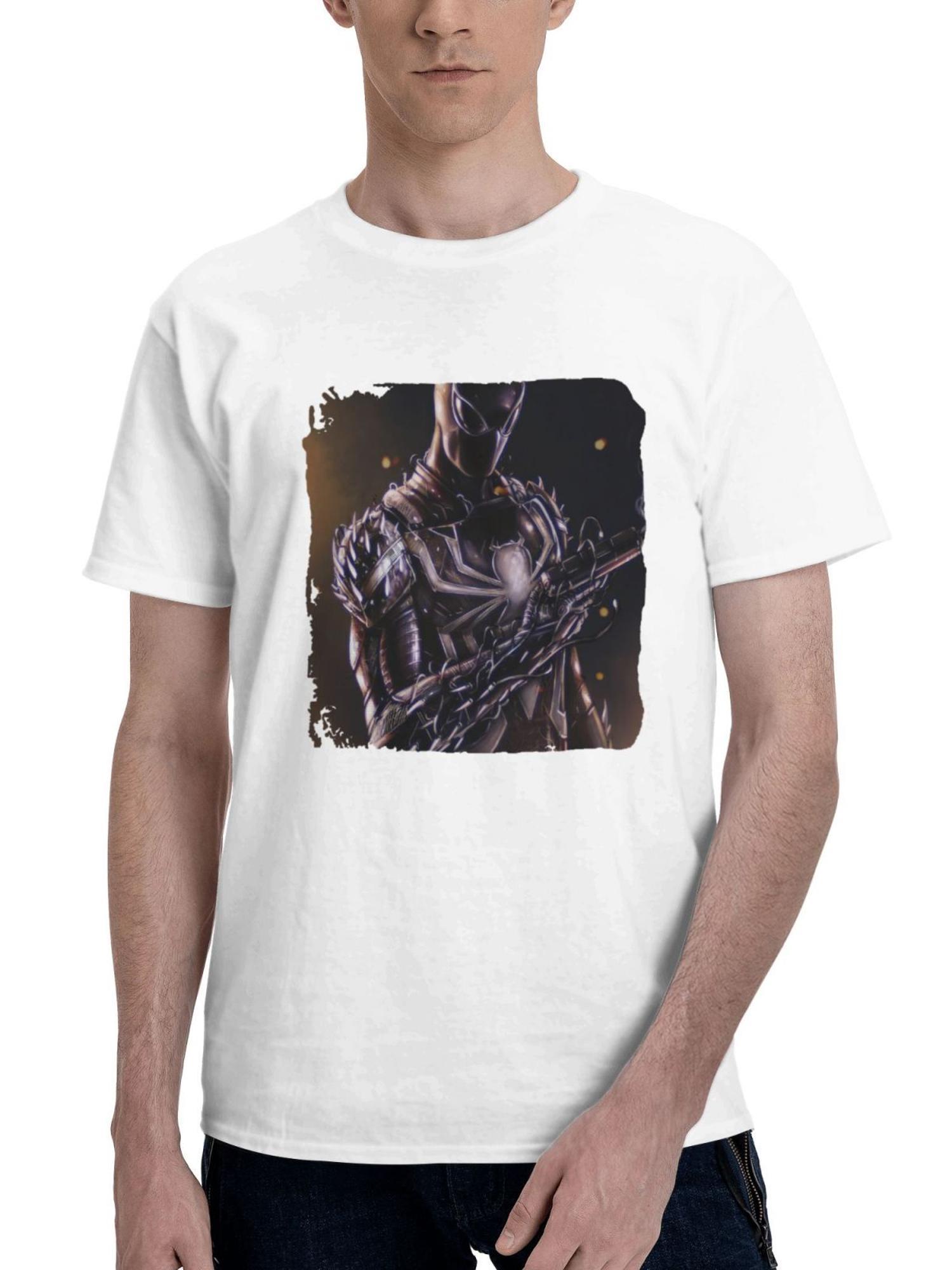 Agent Venom 180G 100% Cotton Printed Round Neck Short-Sleeve T-Shirt, Gifts for Men Dad Husband Grandpa, S-XXXL, White
