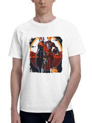 Ahsoka Minimal Bw 180G 100% Cotton Printed Round Neck Short-Sleeve T-Shirt, Gifts for Men Dad Husband Grandpa, S-XXXL, White