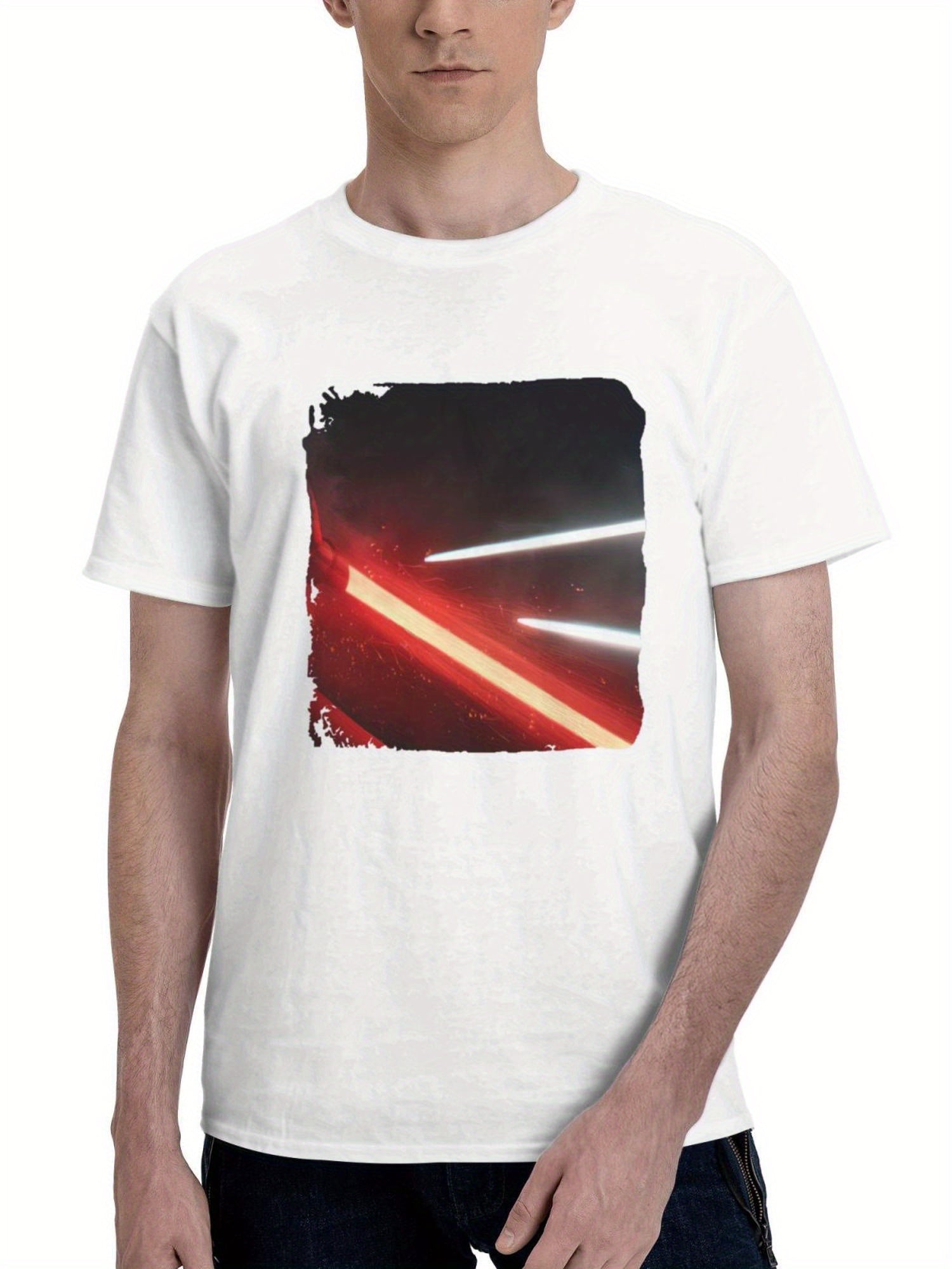 Ahsoka Tano Star Wars Tr 180G 100% Cotton Printed Round Neck Short-Sleeve T-Shirt, Gifts for Men Dad Husband Grandpa, S-XXXL, White