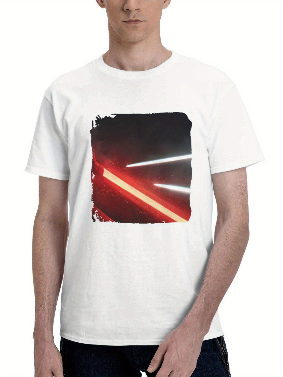 Ahsoka Tano Star Wars Tr 180G 100% Cotton Printed Round Neck Short-Sleeve T-Shirt, Gifts for Men Dad Husband Grandpa, S-XXXL, White