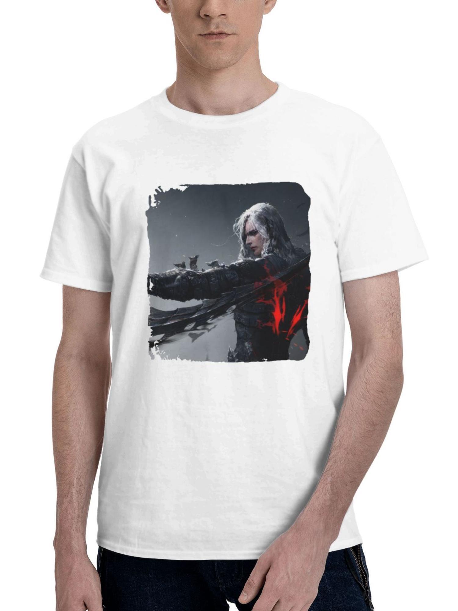 Aion Classic Rise Of The Revenant 180G 100% Cotton Printed Round Neck Short-Sleeve T-Shirt, Gifts for Men Dad Husband Grandpa, S-XXXL, White