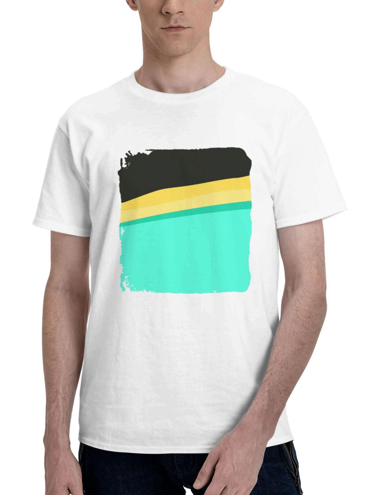 Air Balloon Minimal 180G 100% Cotton Printed Round Neck Short-Sleeve T-Shirt, Gifts for Men Dad Husband Grandpa, S-XXXL, White