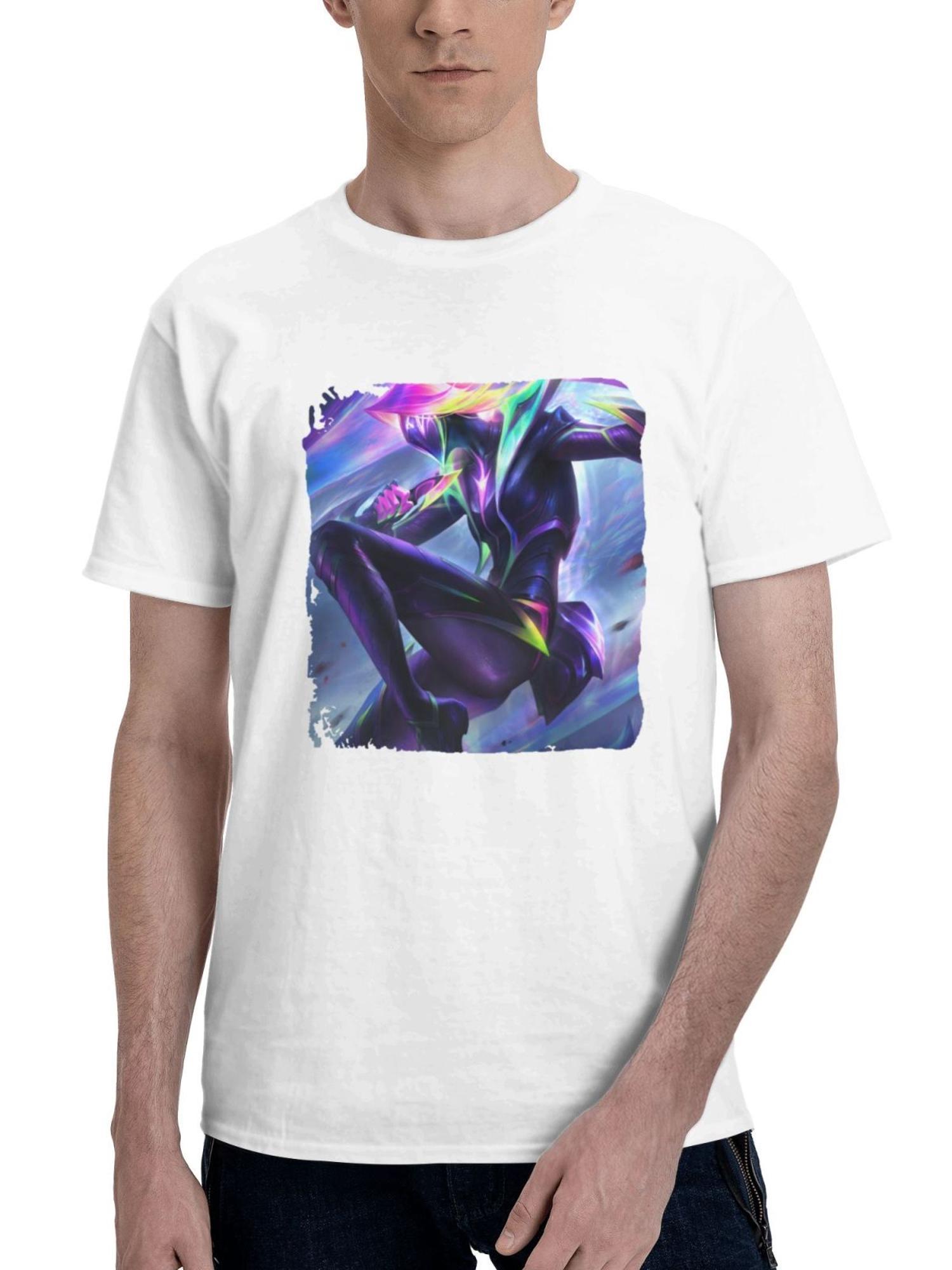 Akali From League Of Legends 180G 100% Cotton Printed Round Neck Short-Sleeve T-Shirt, Gifts for Men Dad Husband Grandpa, S-XXXL, White