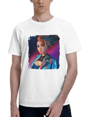 Akali Lol 180G 100% Cotton Printed Round Neck Short-Sleeve T-Shirt, Gifts for Men Dad Husband Grandpa, S-XXXL, White