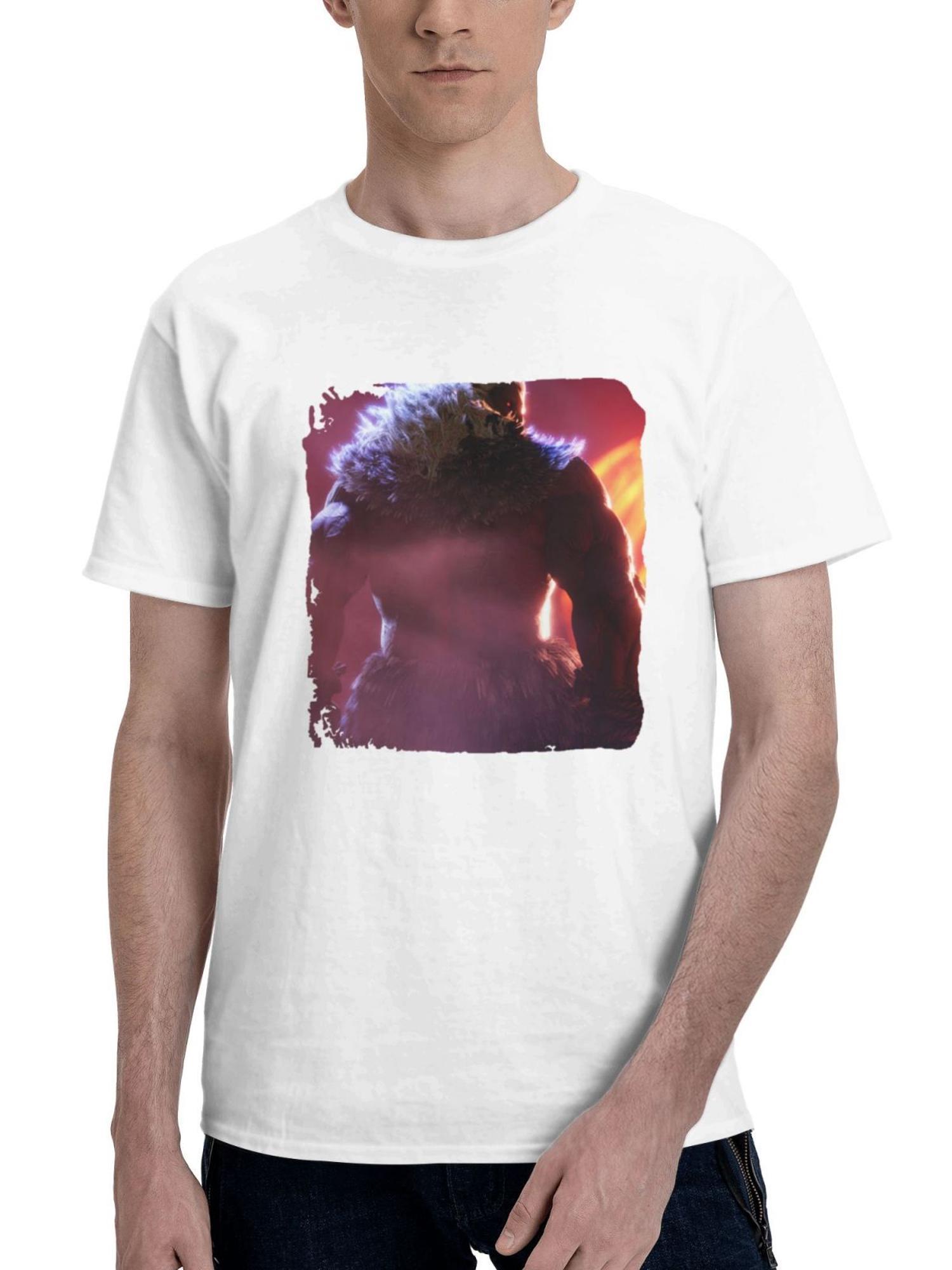 Akuma 180G 100% Cotton Printed Round Neck Short-Sleeve T-Shirt, Gifts for Men Dad Husband Grandpa, S-XXXL, White