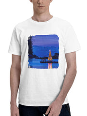 Alaska Amalga Harbor Christmas Tree 10k 180G 100% Cotton Printed Round Neck Short-Sleeve T-Shirt, Gifts for Men Dad Husband Grandpa, S-XXXL, White