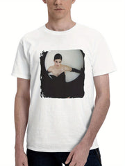 Alexandra Daddario 2024 47 180G 100% Cotton Printed Round Neck Short-Sleeve T-Shirt, Gifts for Men Dad Husband Grandpa, S-XXXL, White