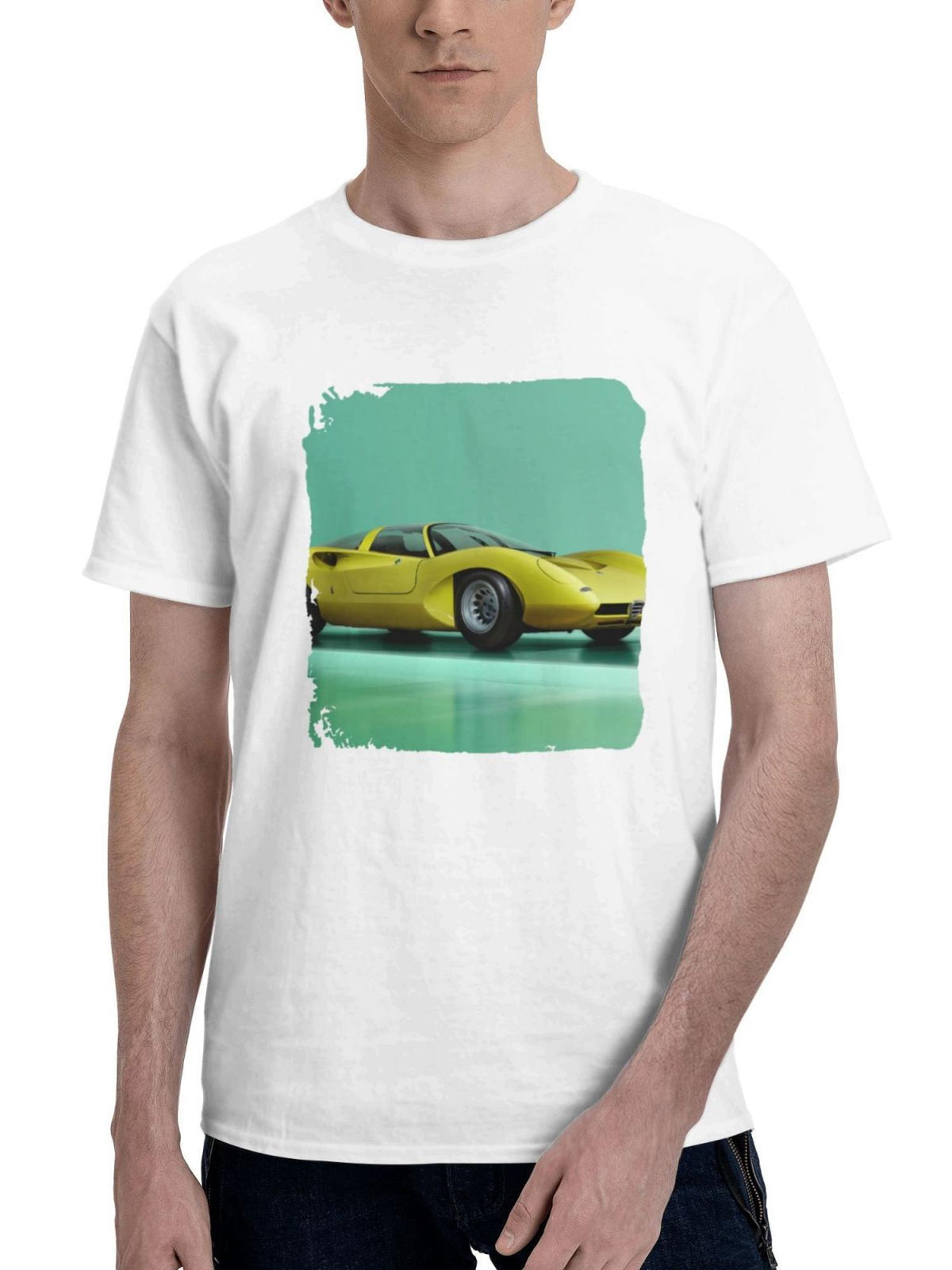 Alfa Romeo 33 Coupe Speciale 180G 100% Cotton Printed Round Neck Short-Sleeve T-Shirt, Gifts for Men Dad Husband Grandpa, S-XXXL, White