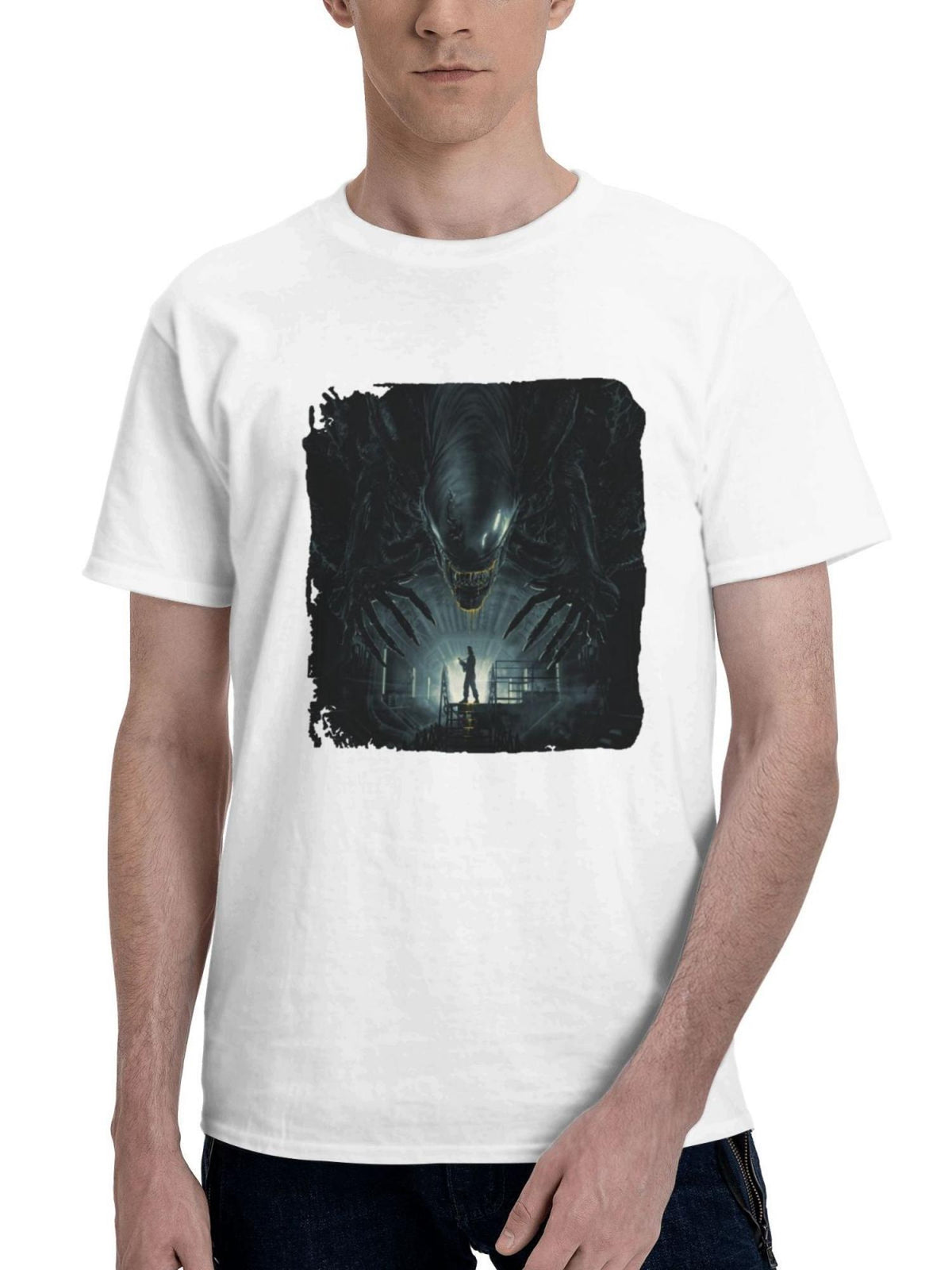 Alien Romulus 2024 Movie C6 180G 100% Cotton Printed Round Neck Short-Sleeve T-Shirt, Gifts for Men Dad Husband Grandpa, S-XXXL, White