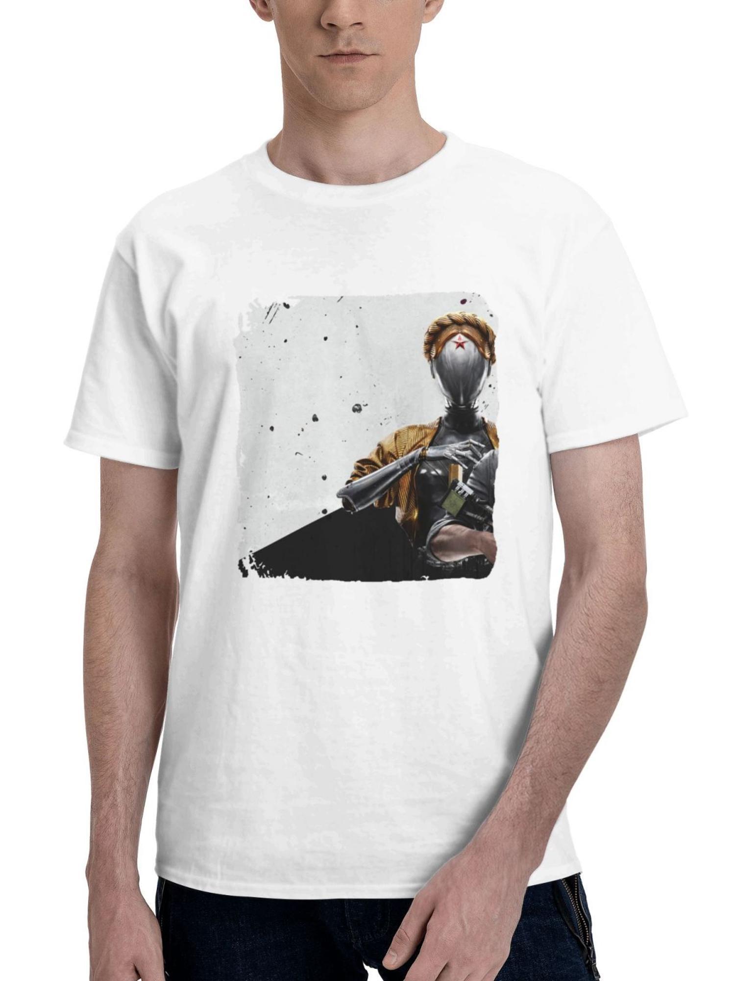 2023 Atomic Heart Hh 180G 100% Cotton Printed Round Neck Short-Sleeve T-Shirt, Gifts for Men Dad Husband Grandpa, S-XXXL, White