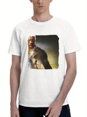 2023 Black Adam 68 180G 100% Cotton Printed Round Neck Short-Sleeve T-Shirt, Gifts for Men Dad Husband Grandpa, S-XXXL, White