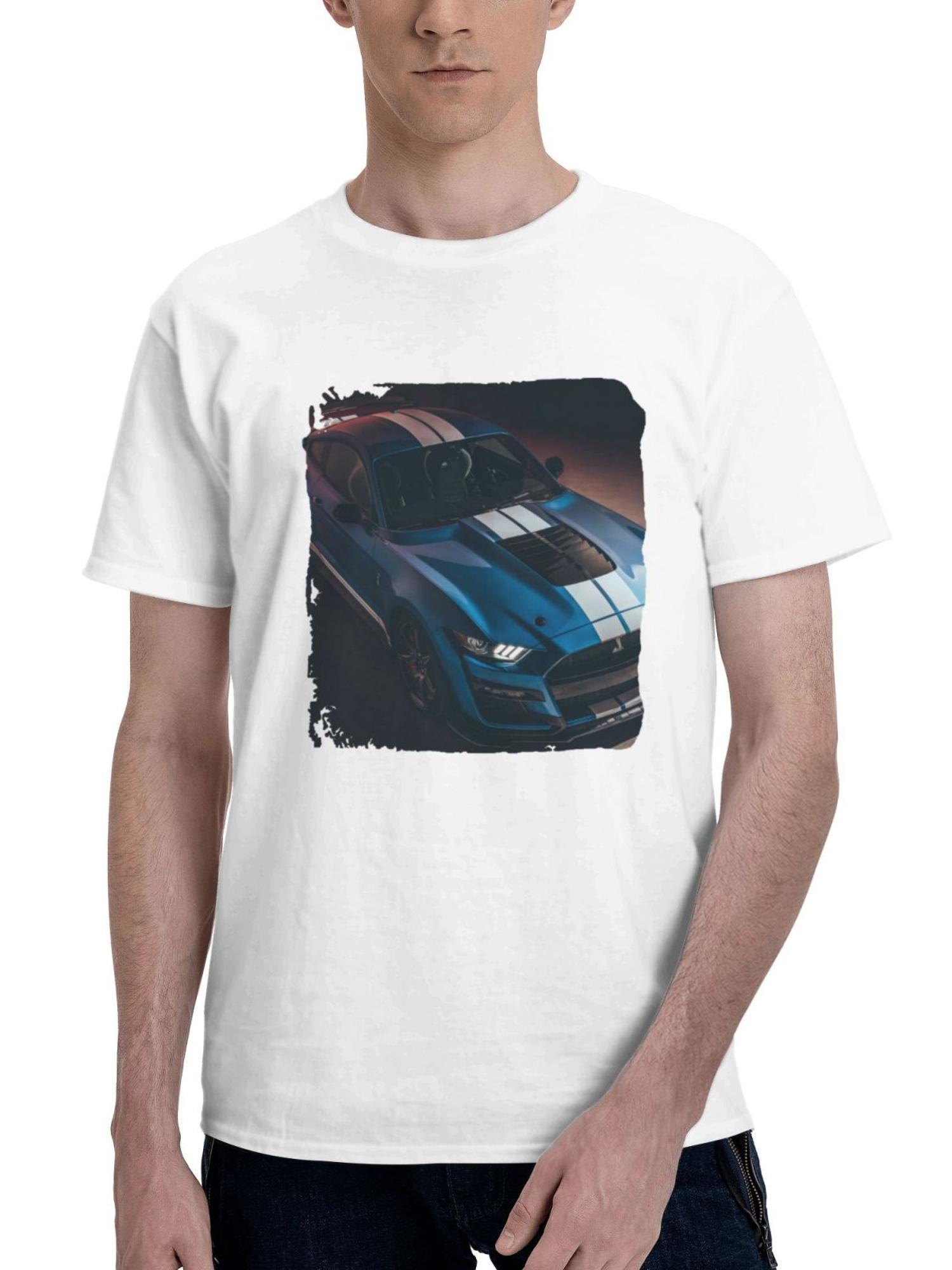 2023 Ford Mustang Shelby Gt500 180G 100% Cotton Printed Round Neck Short-Sleeve T-Shirt, Gifts for Men Dad Husband Grandpa, S-XXXL, White