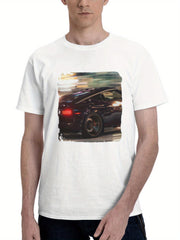 2023 Gran Turismo 7 180G 100% Cotton Printed Round Neck Short-Sleeve T-Shirt, Gifts for Men Dad Husband Grandpa, S-XXXL, White