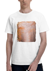 Autumn Roads 180G 100% Cotton Printed Round Neck Short-Sleeve T-Shirt, Gifts for Men Dad Husband Grandpa, S-XXXL, White