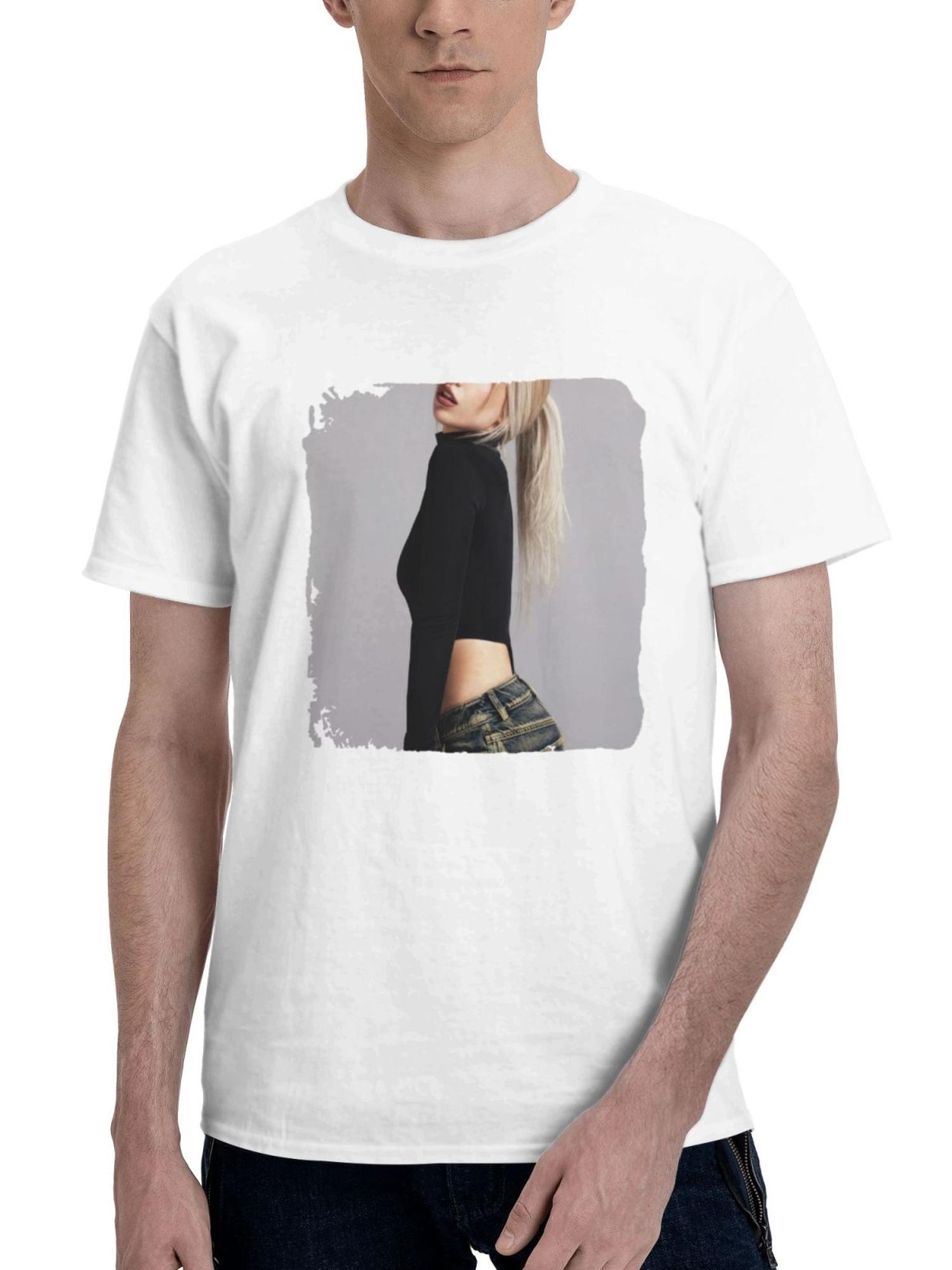 Ava Max Adam Kargenian Photoshoot February 2024 180G 100% Cotton Printed Round Neck Short-Sleeve T-Shirt, Gifts for Men Dad Husband Grandpa, S-XXXL, White