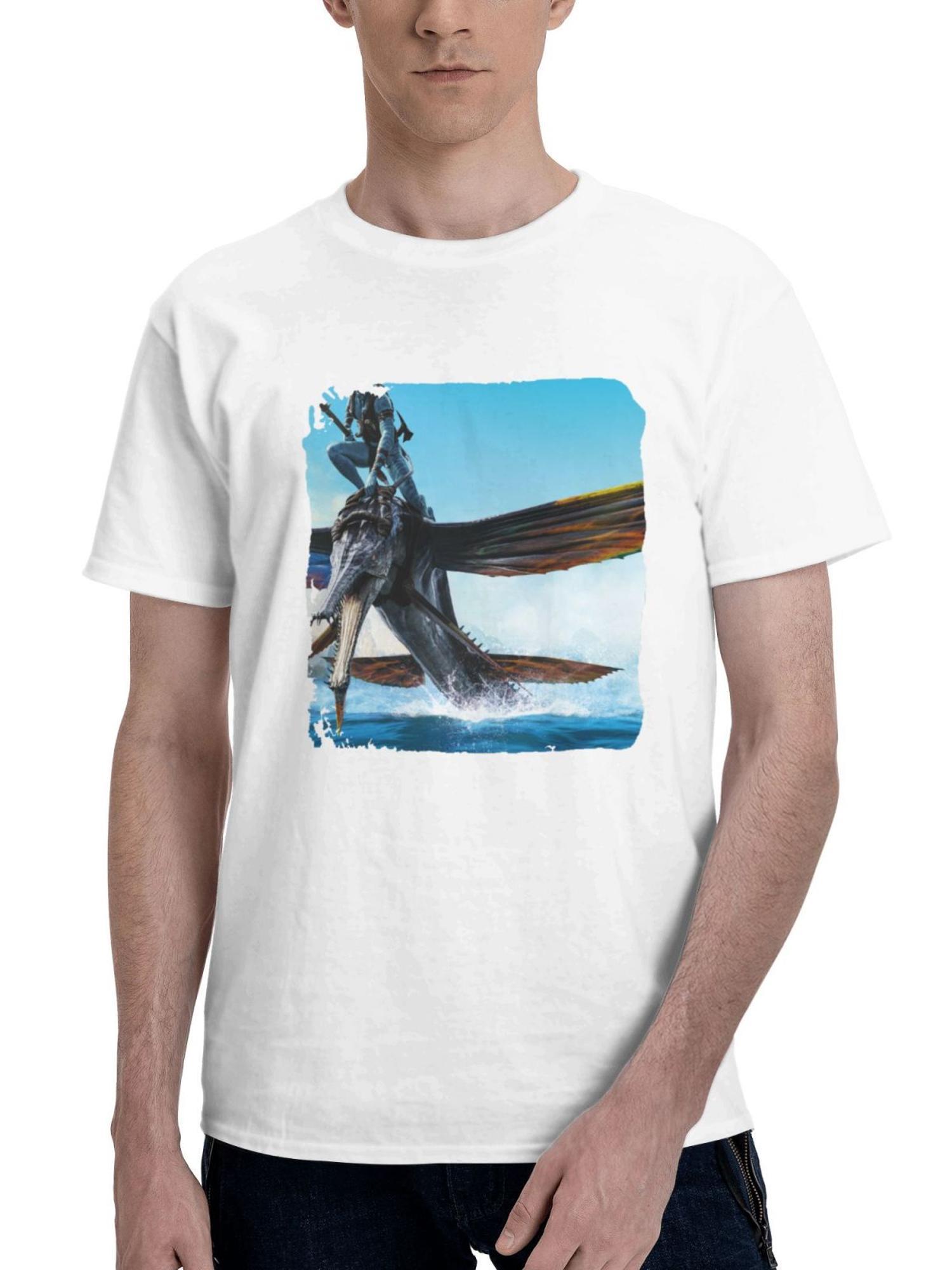 Avatar 2 15k 180G 100% Cotton Printed Round Neck Short-Sleeve T-Shirt, Gifts for Men Dad Husband Grandpa, S-XXXL, White