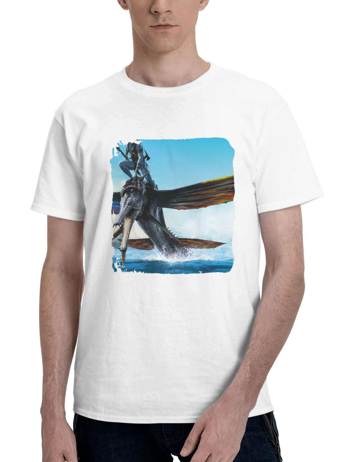 Avatar 2 15k 180G 100% Cotton Printed Round Neck Short-Sleeve T-Shirt, Gifts for Men Dad Husband Grandpa, S-XXXL, White