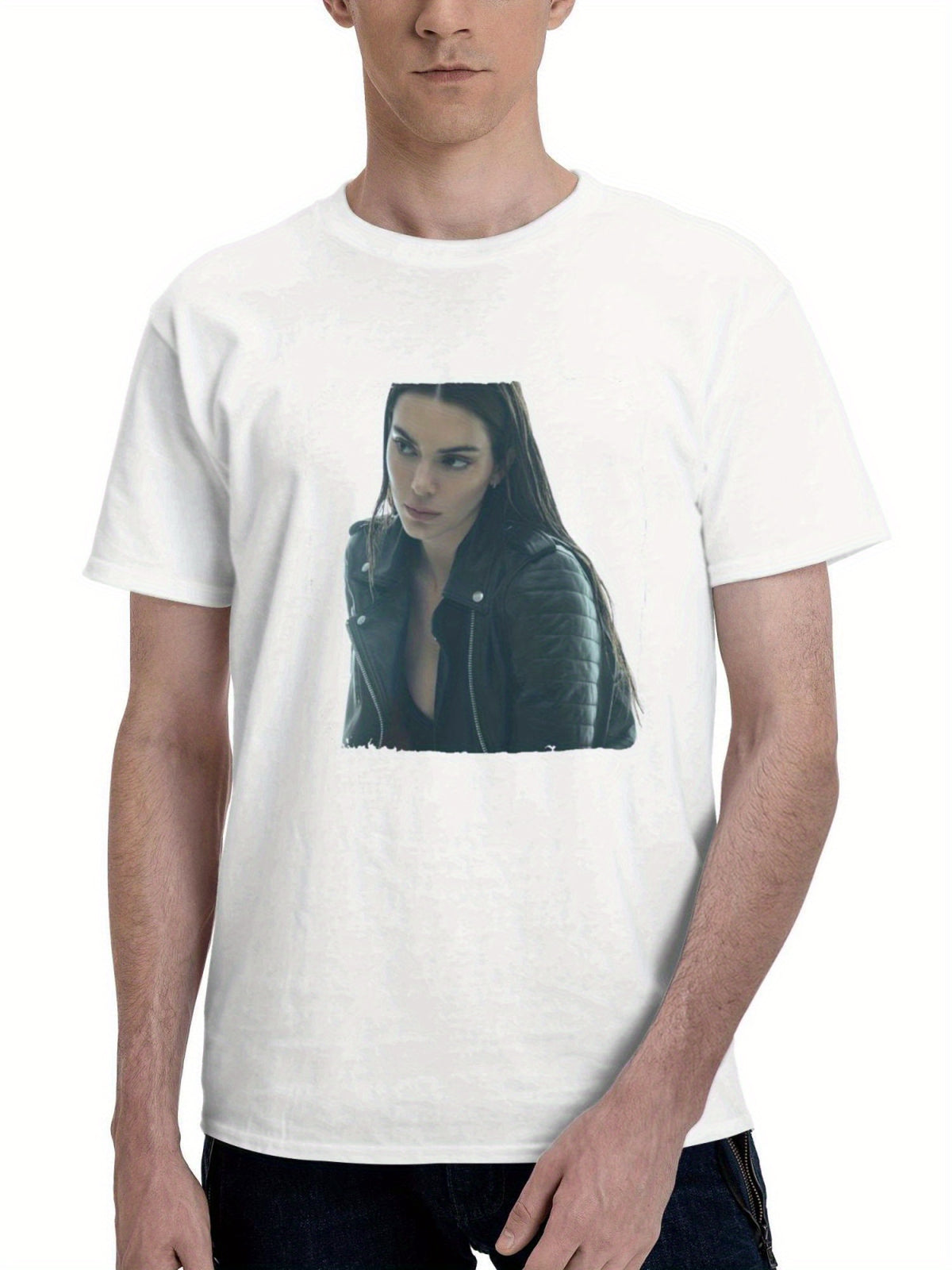 2023 Kendall Jenner Own Denim Fall Cu 180G 100% Cotton Printed Round Neck Short-Sleeve T-Shirt, Gifts for Men Dad Husband Grandpa, S-XXXL, White