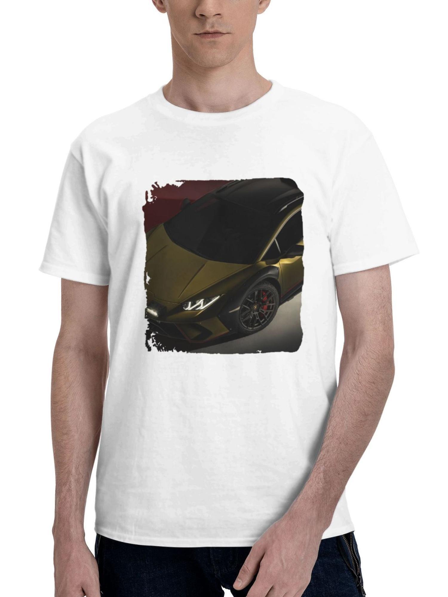 2023 Lamborghini Huracan Sterrato 10k 180G 100% Cotton Printed Round Neck Short-Sleeve T-Shirt, Gifts for Men Dad Husband Grandpa, S-XXXL, White