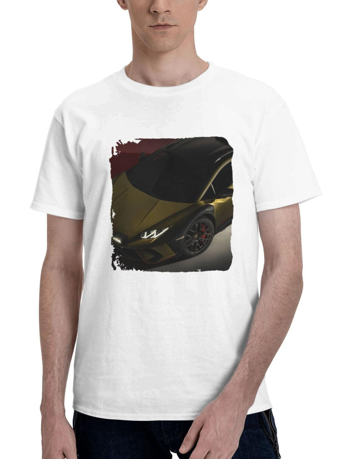 2023 Lamborghini Huracan Sterrato 10k 180G 100% Cotton Printed Round Neck Short-Sleeve T-Shirt, Gifts for Men Dad Husband Grandpa, S-XXXL, White