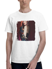2023 Maude Apatow For Flaunt Magazine 180G 100% Cotton Printed Round Neck Short-Sleeve T-Shirt, Gifts for Men Dad Husband Grandpa, S-XXXL, White