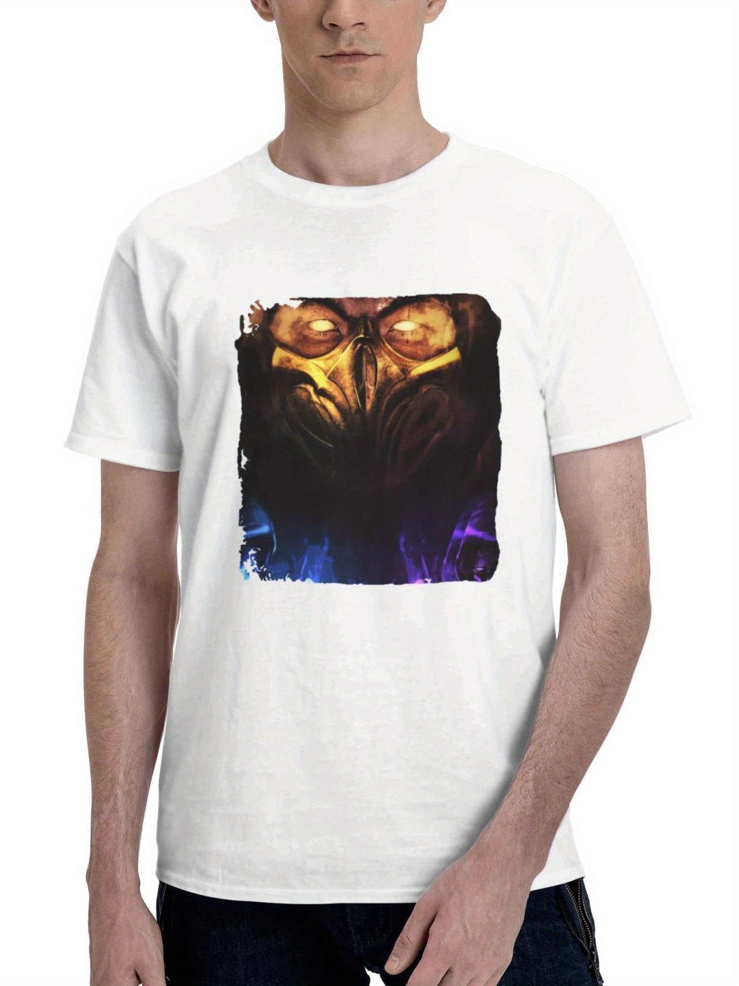 2023 Mortal Kombat 11 If 180G 100% Cotton Printed Round Neck Short-Sleeve T-Shirt, Gifts for Men Dad Husband Grandpa, S-XXXL, White
