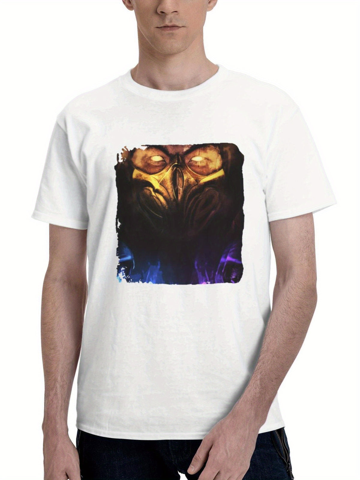 2023 Mortal Kombat 11 If 180G 100% Cotton Printed Round Neck Short-Sleeve T-Shirt, Gifts for Men Dad Husband Grandpa, S-XXXL, White