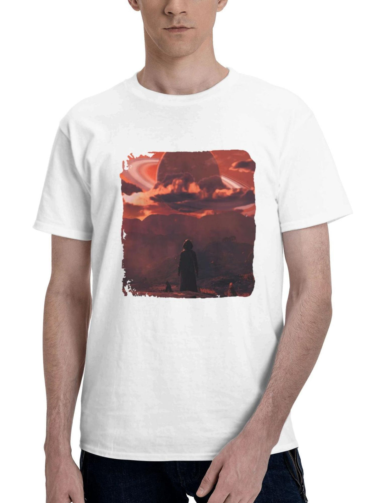 2023 No Mans Sky L0 180G 100% Cotton Printed Round Neck Short-Sleeve T-Shirt, Gifts for Men Dad Husband Grandpa, S-XXXL, White