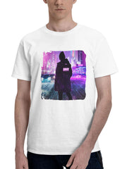 Away 180G 100% Cotton Printed Round Neck Short-Sleeve T-Shirt, Gifts for Men Dad Husband Grandpa, S-XXXL, White