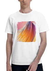 Azure Ignite Swirly 180G 100% Cotton Printed Round Neck Short-Sleeve T-Shirt, Gifts for Men Dad Husband Grandpa, S-XXXL, White