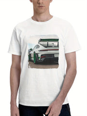 2023 Porsche 911 Gt3 Rs O1 180G 100% Cotton Printed Round Neck Short-Sleeve T-Shirt, Gifts for Men Dad Husband Grandpa, S-XXXL, White