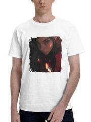 2023 Spider Girl 180G 100% Cotton Printed Round Neck Short-Sleeve T-Shirt, Gifts for Men Dad Husband Grandpa, S-XXXL, White
