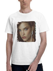Barbara Palvin Harpers Bazaar Greece Sf 180G 100% Cotton Printed Round Neck Short-Sleeve T-Shirt, Gifts for Men Dad Husband Grandpa, S-XXXL, White