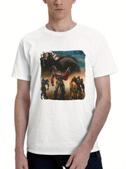 2023 Transformers Rise Of The Beasts 180G 100% Cotton Printed Round Neck Short-Sleeve T-Shirt, Gifts for Men Dad Husband Grandpa, S-XXXL, White