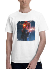 2023 Zack Synder Justice League Part Ii Flash 180G 100% Cotton Printed Round Neck Short-Sleeve T-Shirt, Gifts for Men Dad Husband Grandpa, S-XXXL, White