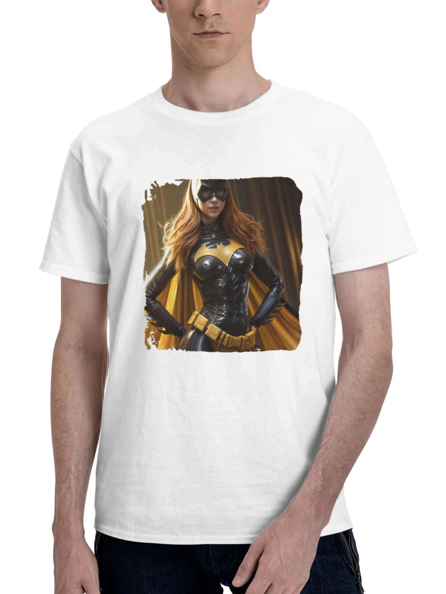 Batgirl Guardian 180G 100% Cotton Printed Round Neck Short-Sleeve T-Shirt, Gifts for Men Dad Husband Grandpa, S-XXXL, White