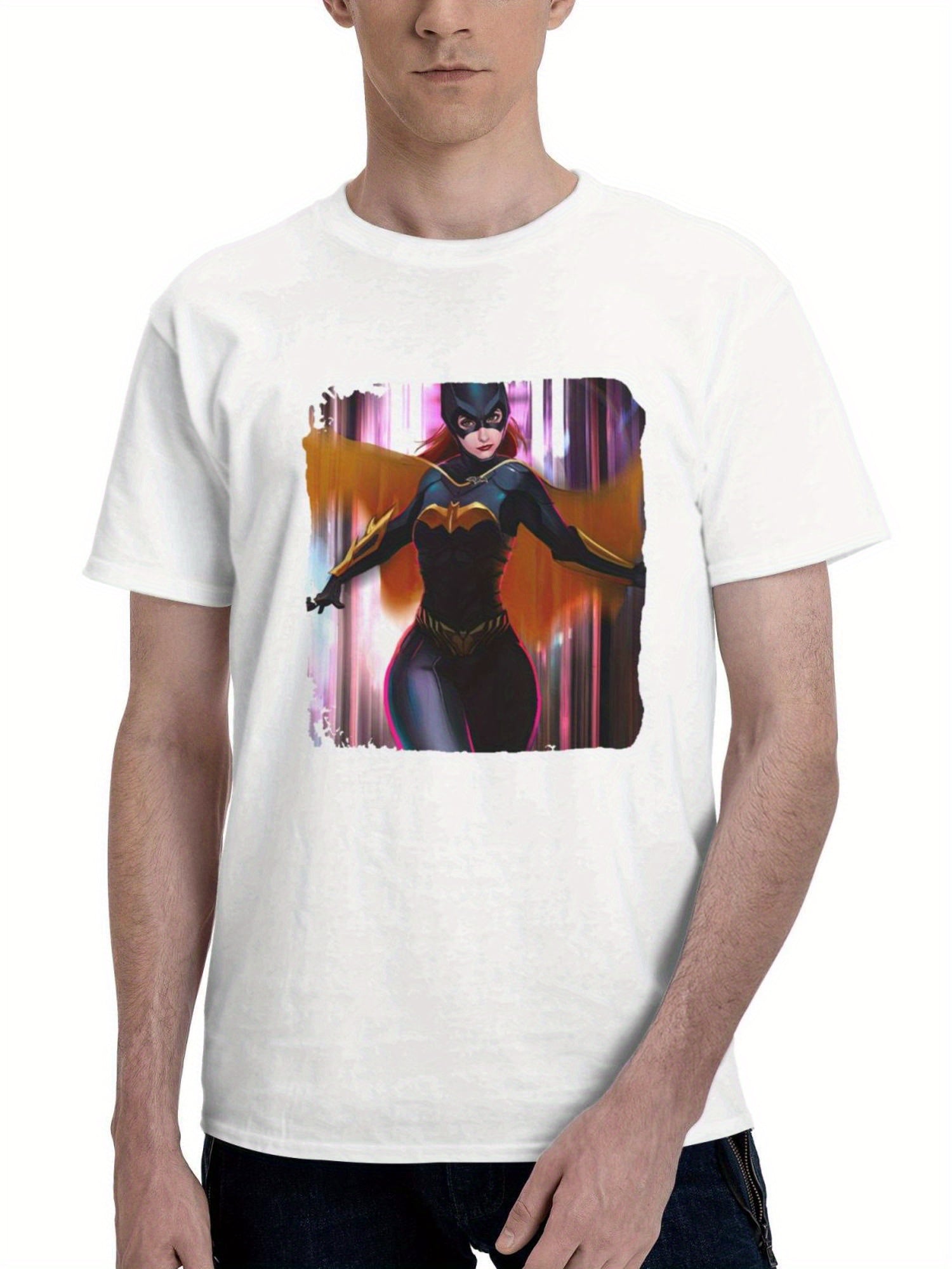 Batgirl Impact 180G 100% Cotton Printed Round Neck Short-Sleeve T-Shirt, Gifts for Men Dad Husband Grandpa, S-XXXL, White