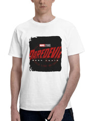 2024 Daredevil Born Again M5 180G 100% Cotton Printed Round Neck Short-Sleeve T-Shirt, Gifts for Men Dad Husband Grandpa, S-XXXL, White