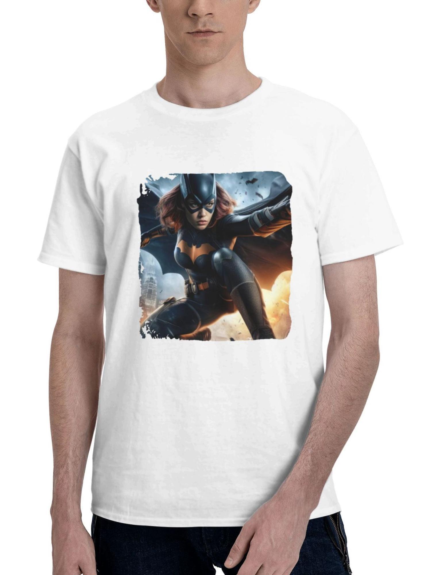 Batgirl Midnight Ballet 180G 100% Cotton Printed Round Neck Short-Sleeve T-Shirt, Gifts for Men Dad Husband Grandpa, S-XXXL, White