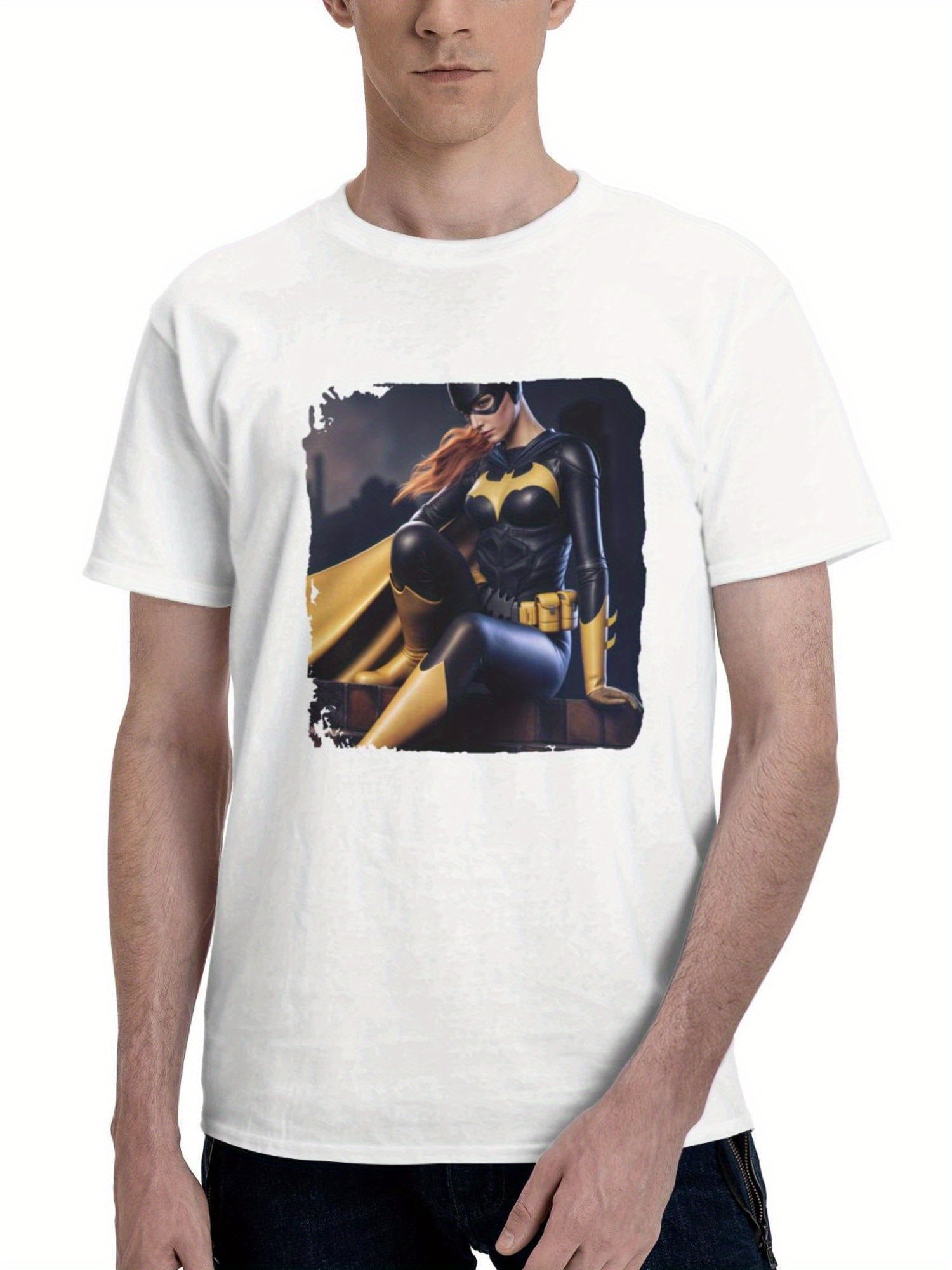 Batgirl Justice Reborn 180G 100% Cotton Printed Round Neck Short-Sleeve T-Shirt, Gifts for Men Dad Husband Grandpa, S-XXXL, White