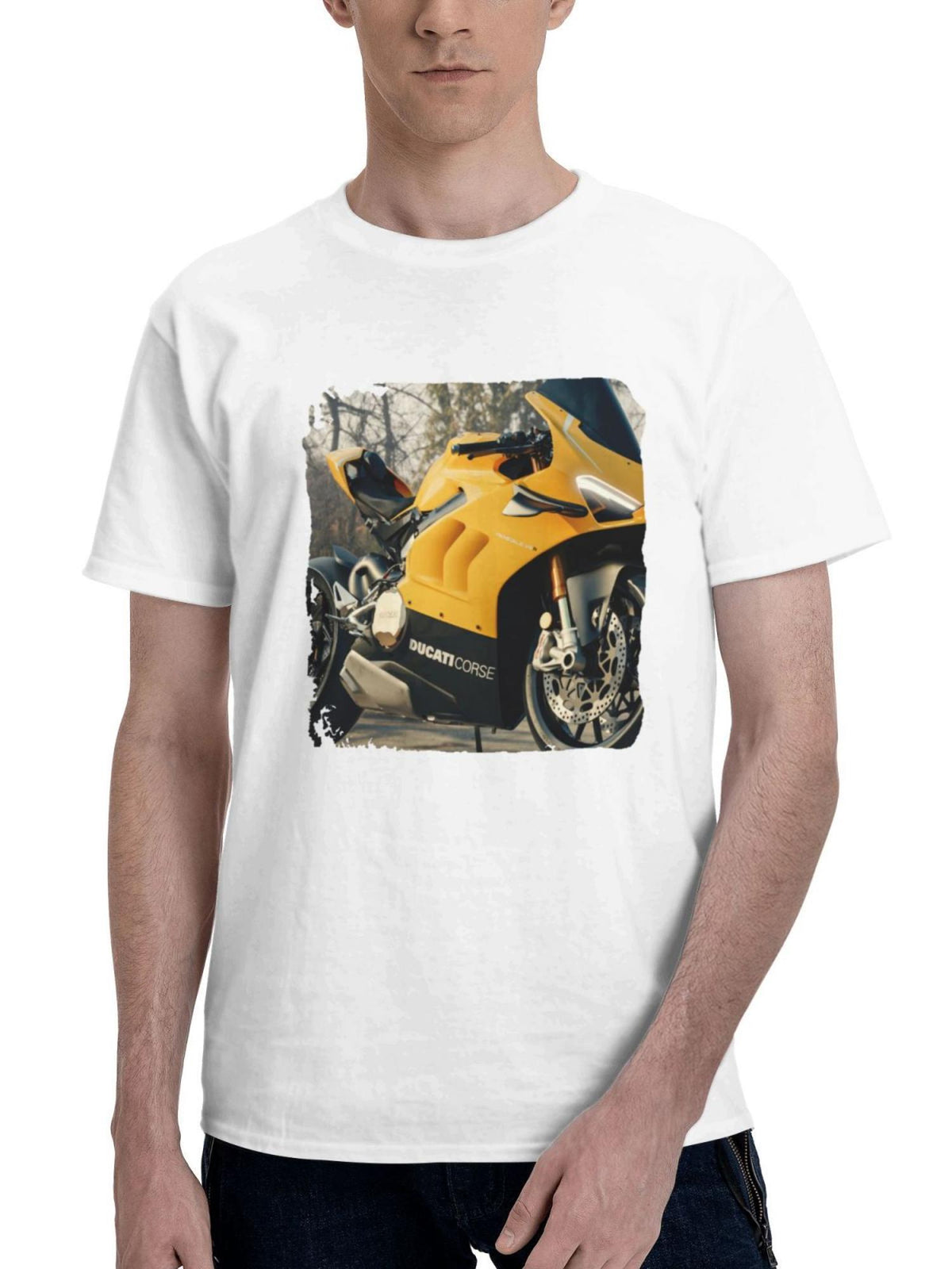 2024 Ducati Panigale V4 R 180G 100% Cotton Printed Round Neck Short-Sleeve T-Shirt, Gifts for Men Dad Husband Grandpa, S-XXXL, White
